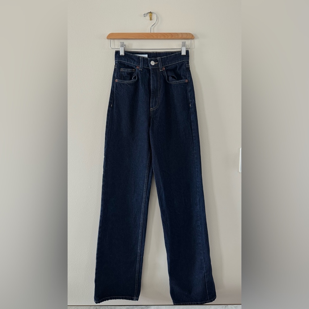 ZARA - FULL LENGTH TRF HIGH RISE WIDE LEG JEANS